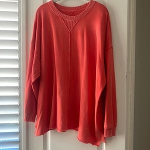 Aerie Long Sleeve Lightweight Sweatshirt color is like a coral